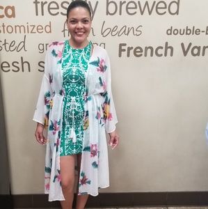 sheer Floral bathing suit cover